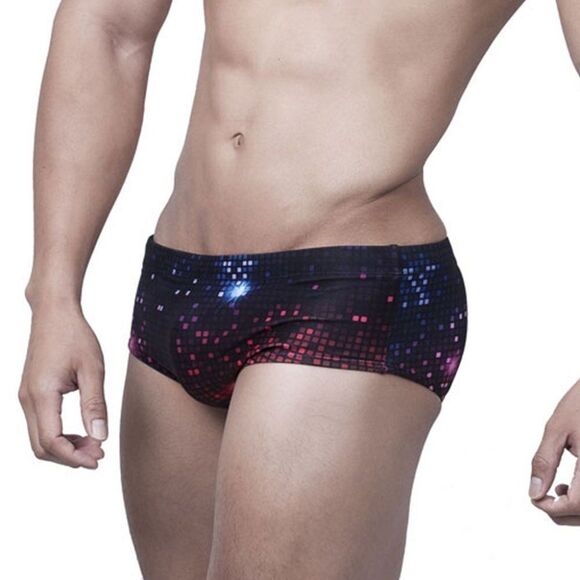 Men's fun disco shiny swim trunks, swimsuit, soft shorts pool party Size XL - Picture 6 of 11